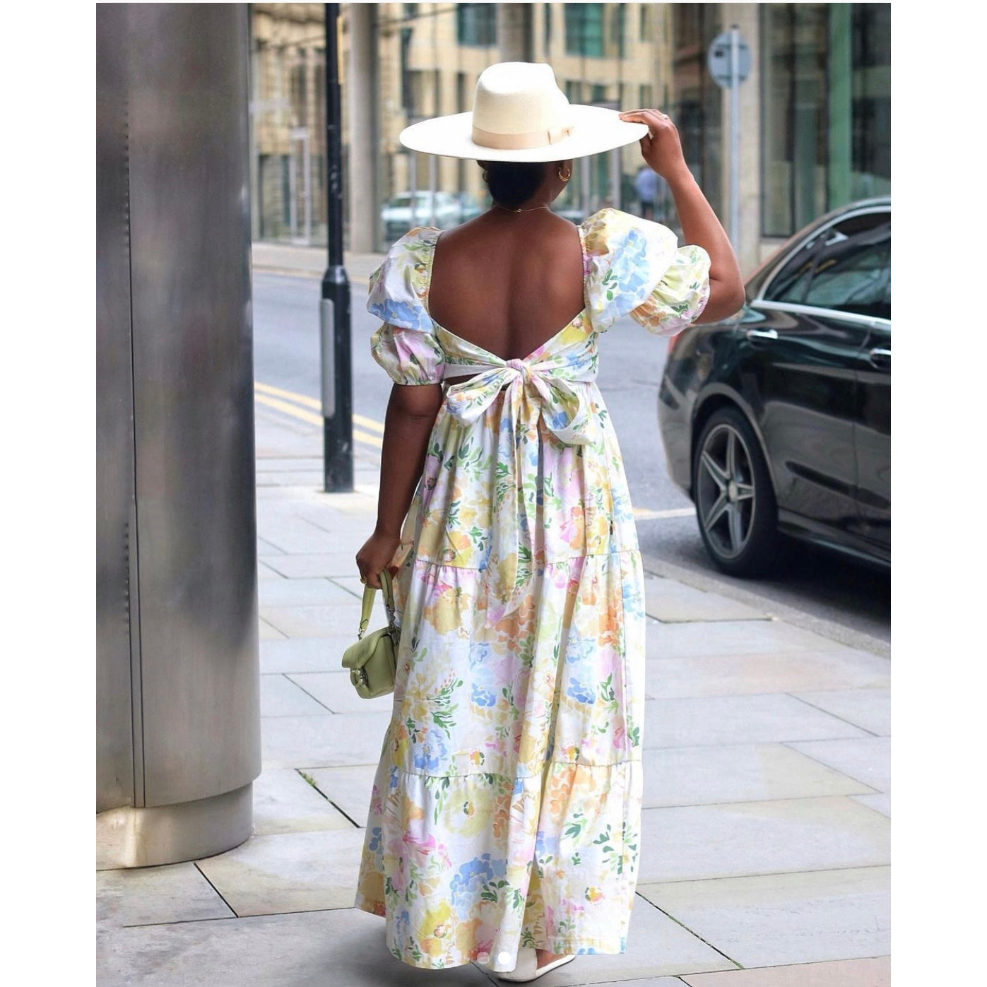 Floral Dress with Back Tie