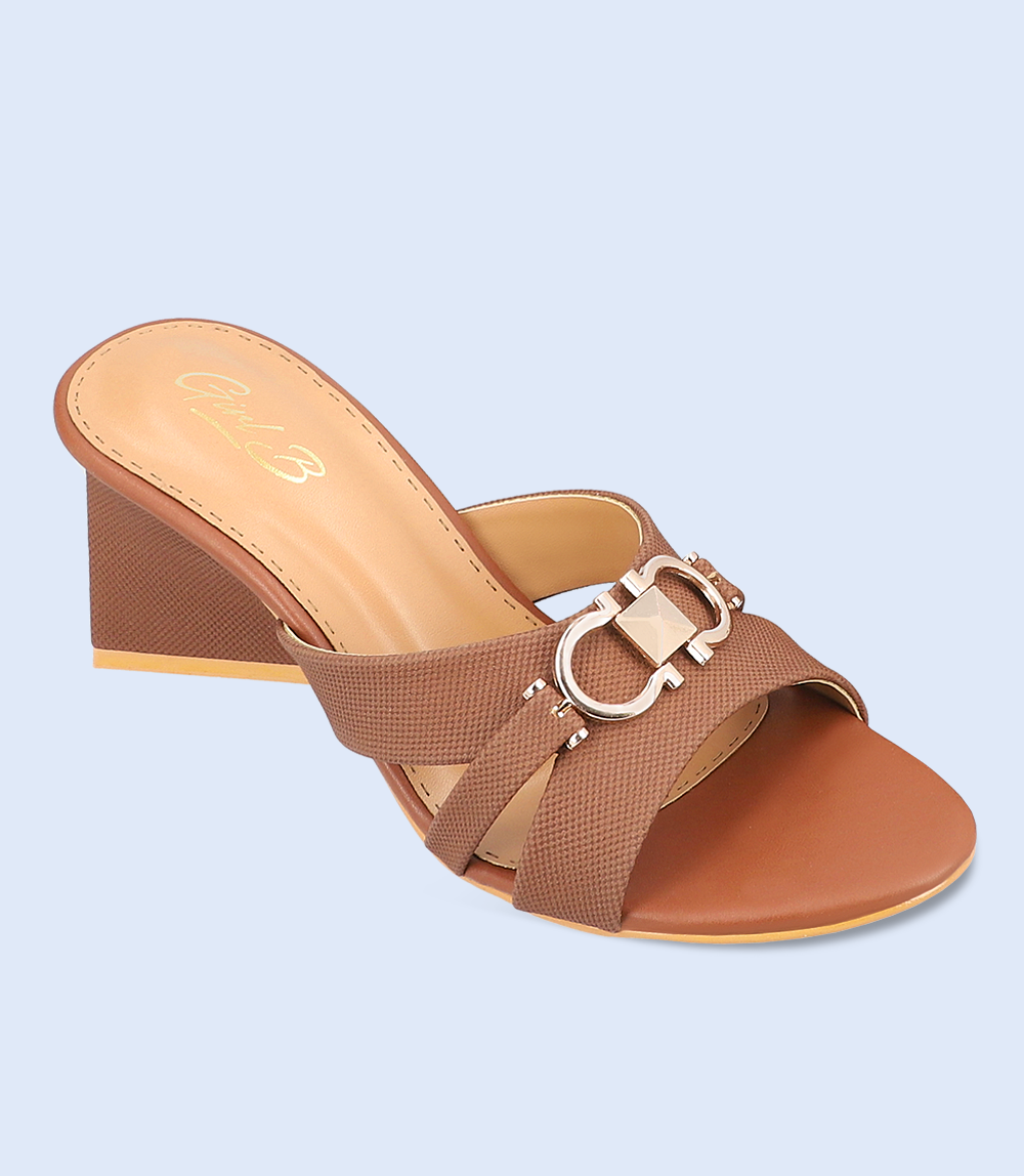 Formal Slipper Heels for Women in Brown