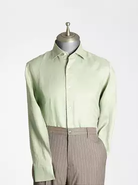 Franco Linen Shirt - Green with Windsor Collar