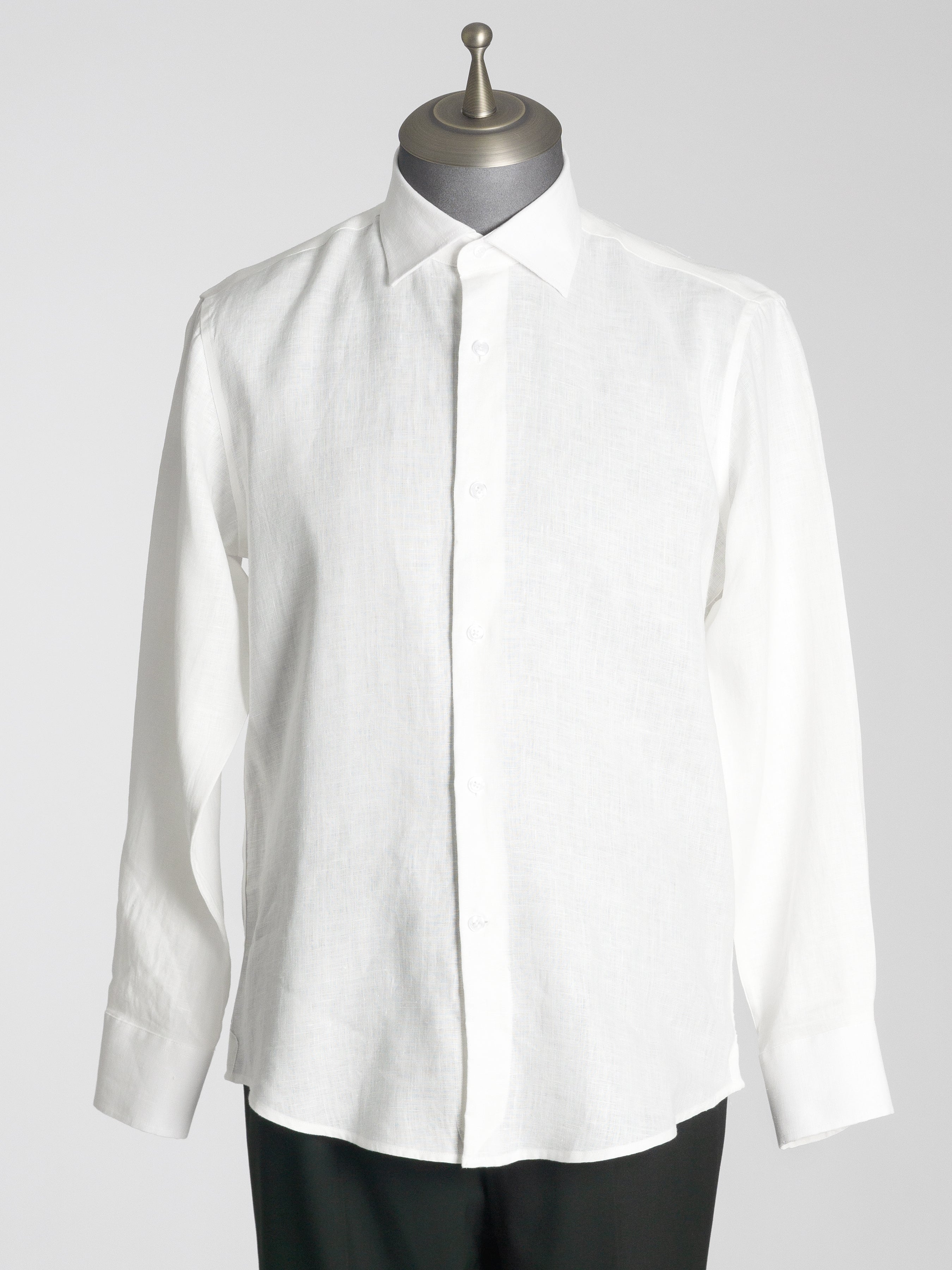 Franco Linen Shirt - White Windsor Collar now optimized for better search engine visibility.