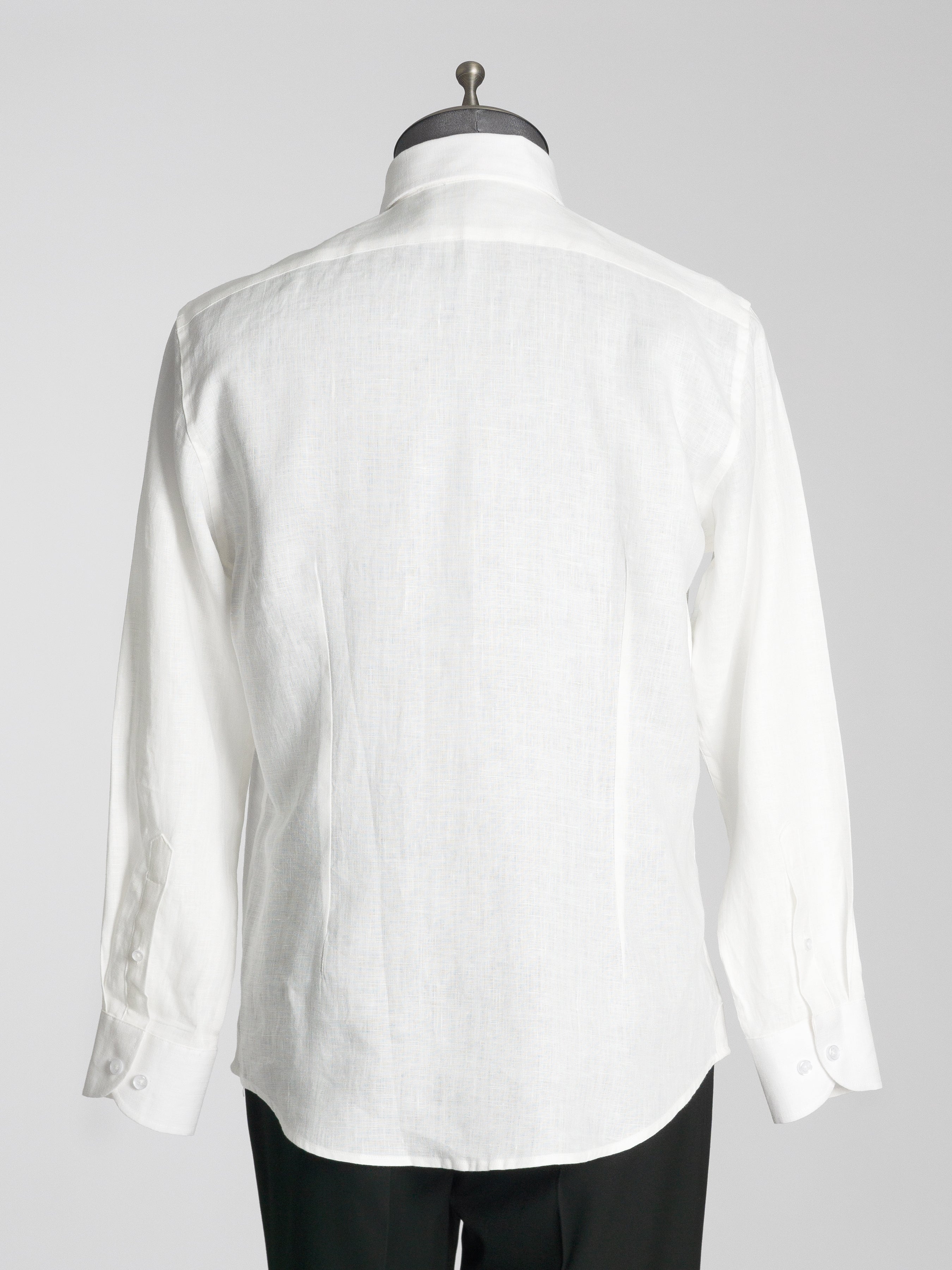 Franco Linen Shirt - White Windsor Collar now optimized for better search engine visibility.