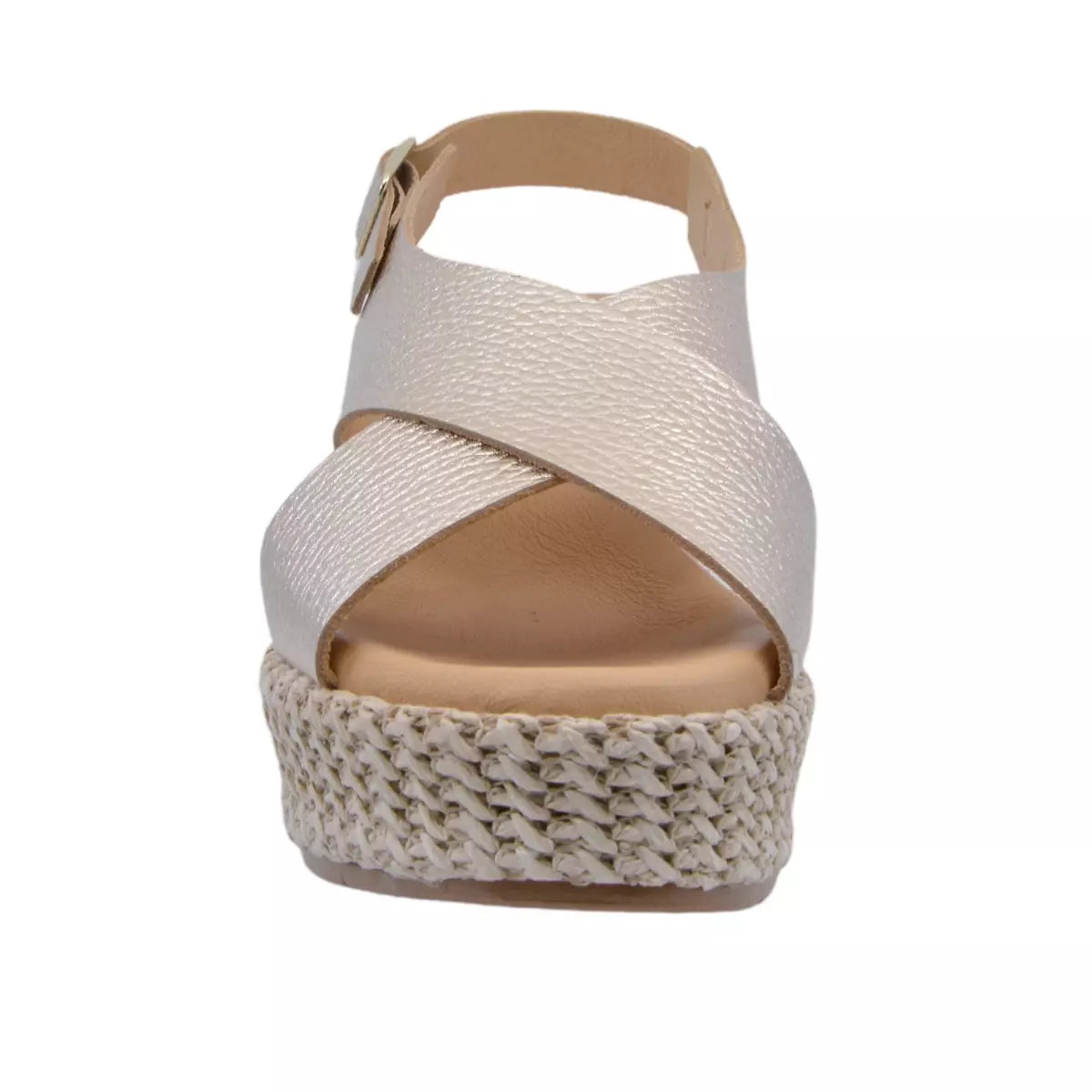 Gold Wedge Espadrille Sandal by Pitillos