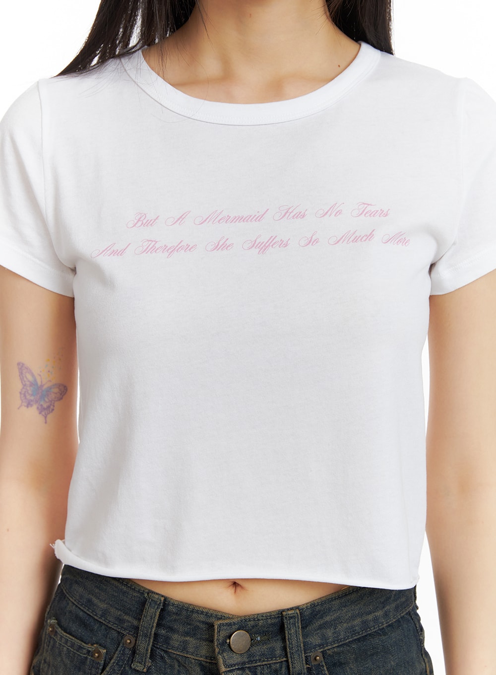 Graphic Letter Crop T-Shirt CM413