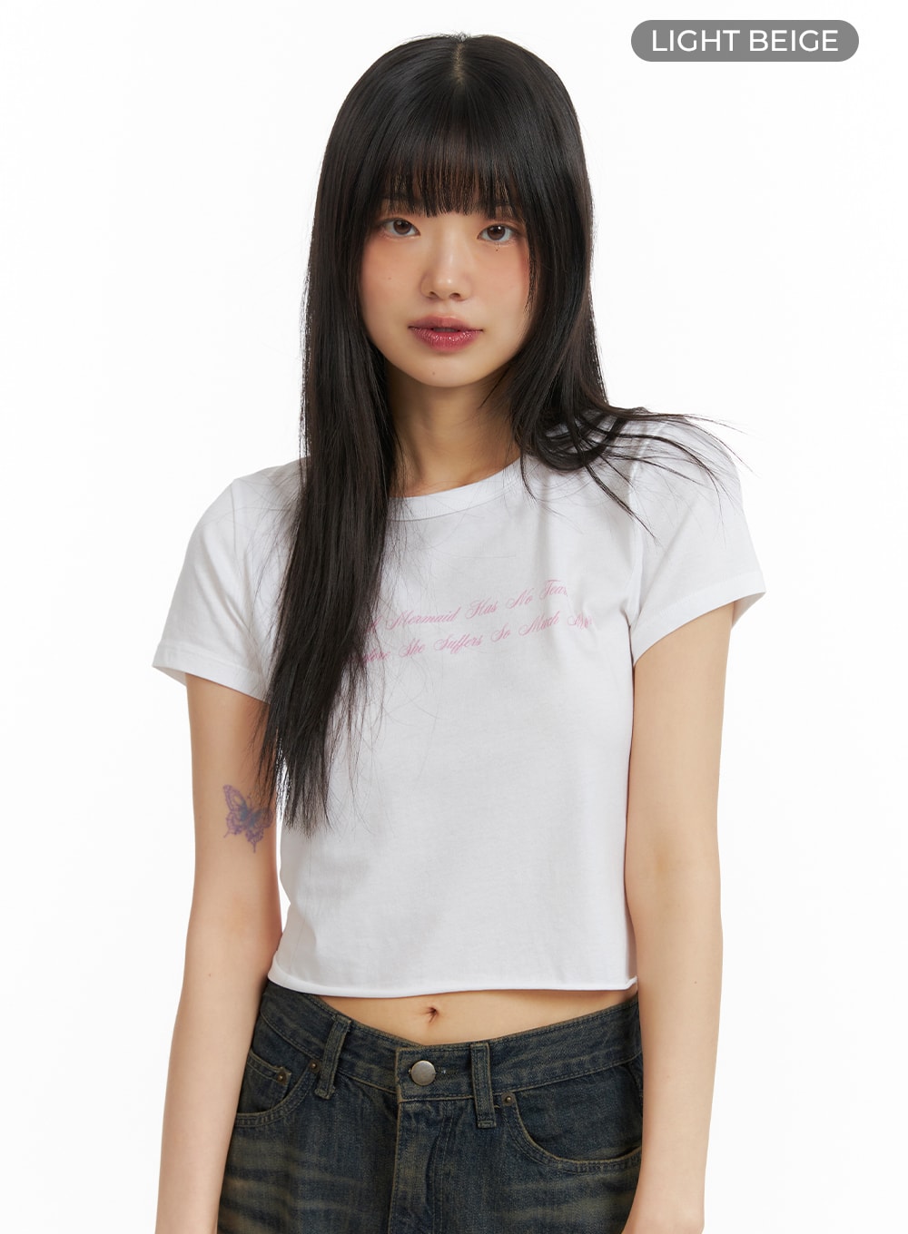 Graphic Letter Crop T-Shirt CM413