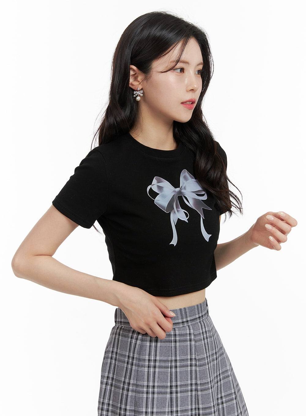 Graphic Ribbon Crop Tee OM421 - Buy Online | Limited Stock | Shop Now