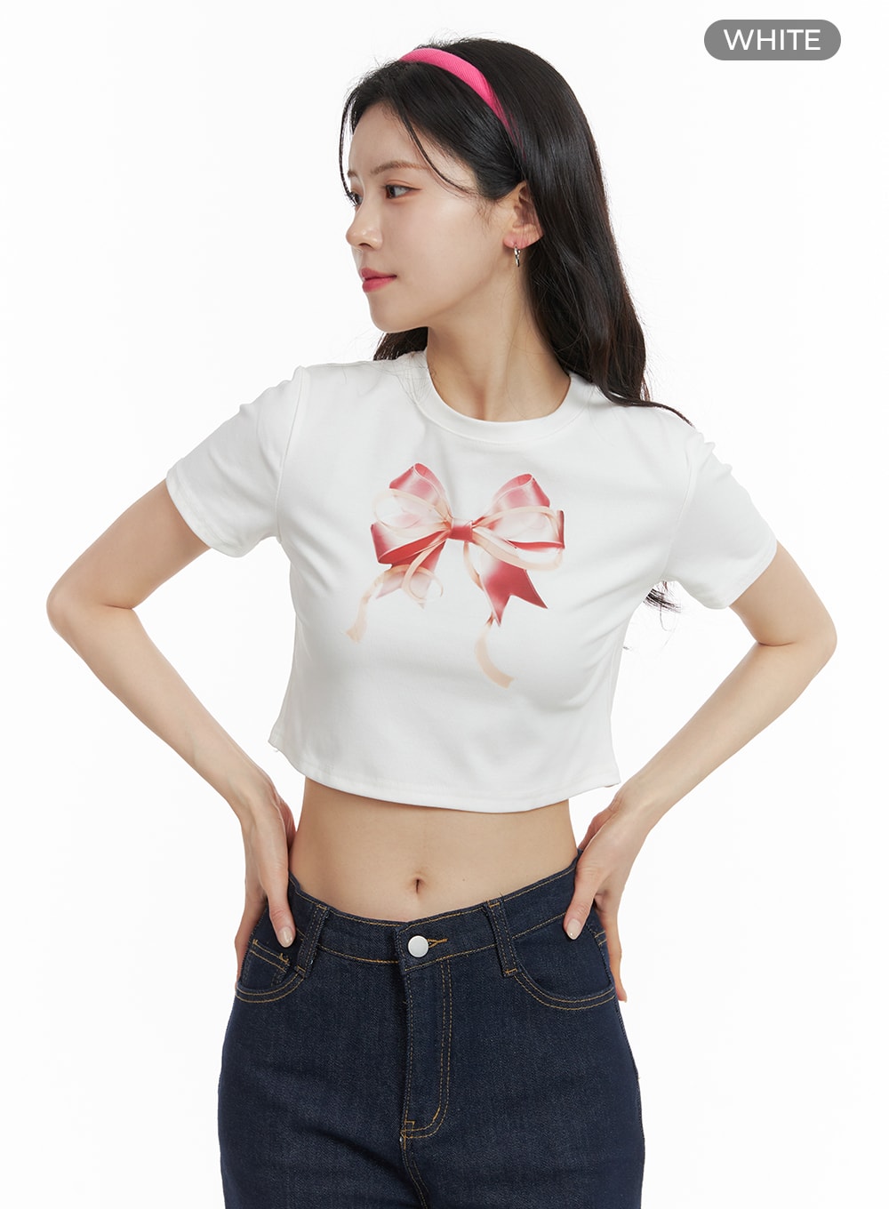 Graphic Ribbon Crop Tee OM421 - Buy Online | Limited Stock | Shop Now