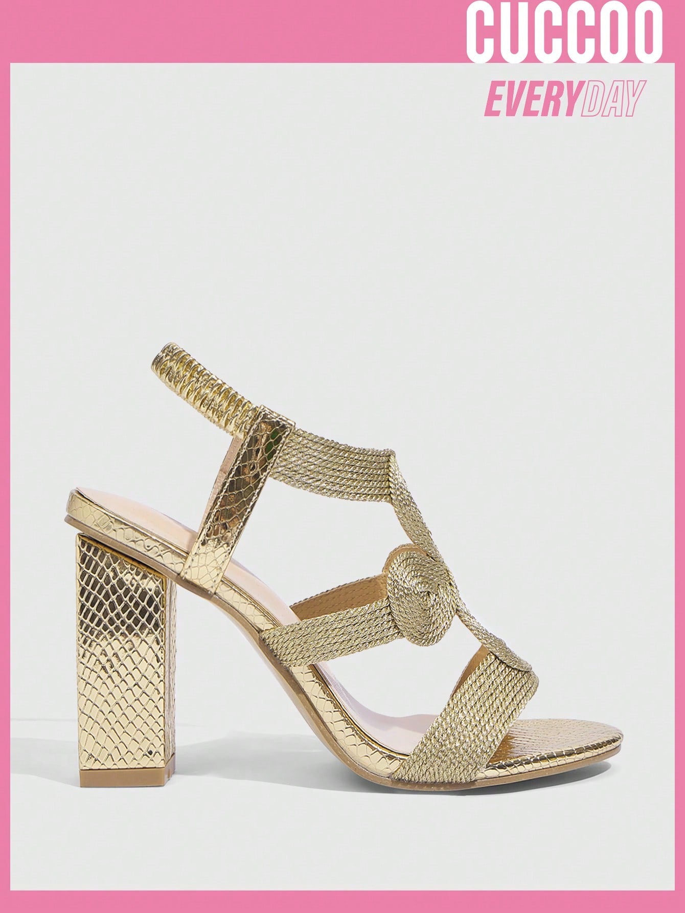 Handmade Braided High-Heel Sandals for Women, Gold - Fashionable Shoes for Spring and Summer