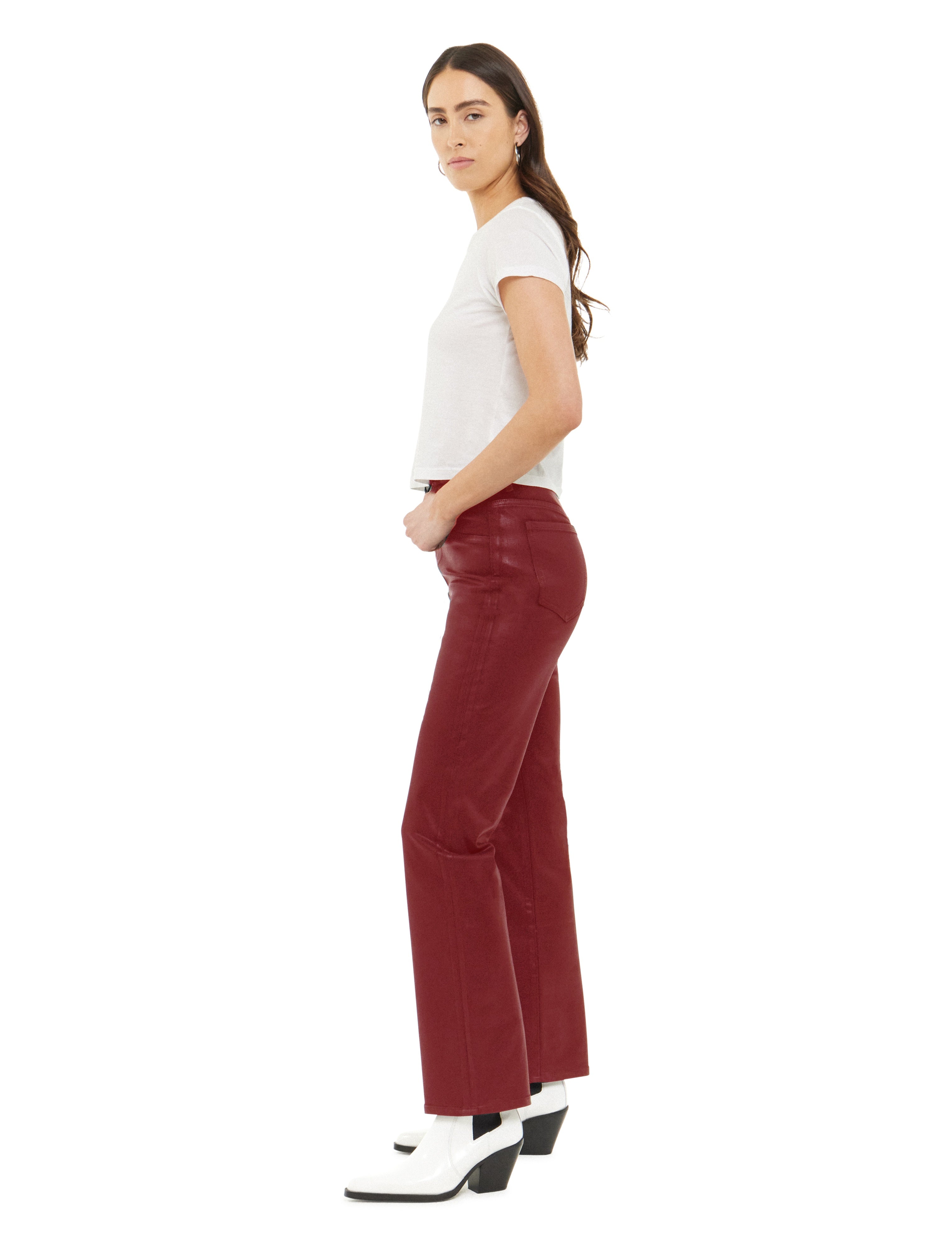 Haute Look Coated Red Jeans | Articles of Society