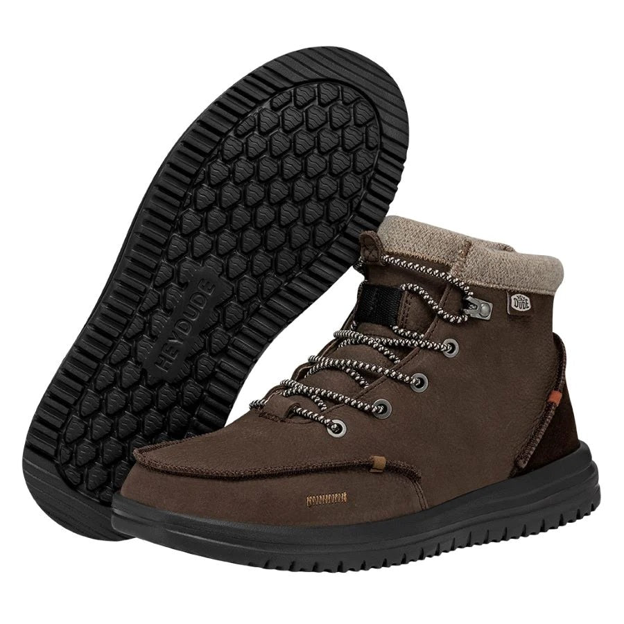 Hey Dude Brown Leather Mens Boots