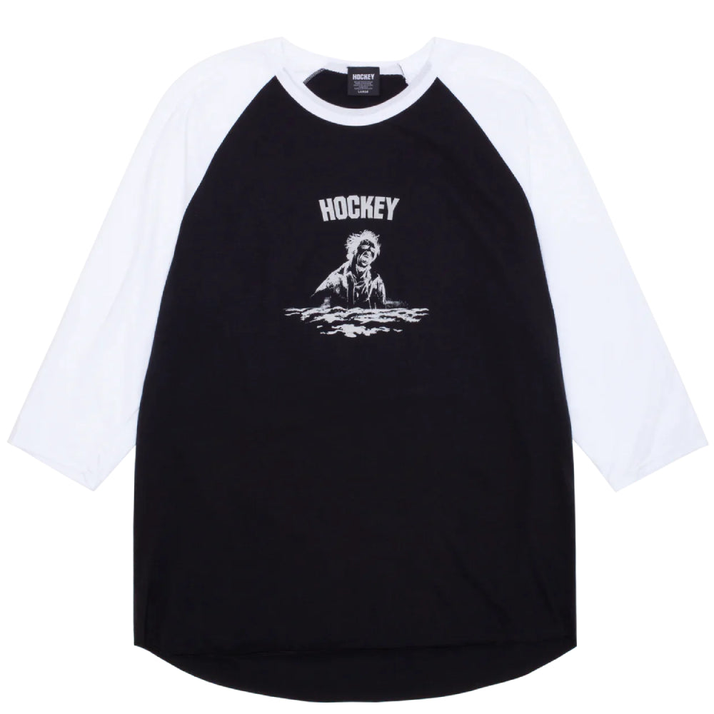 hockey baseball t-shirt black white