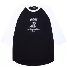 hockey baseball t-shirt black white