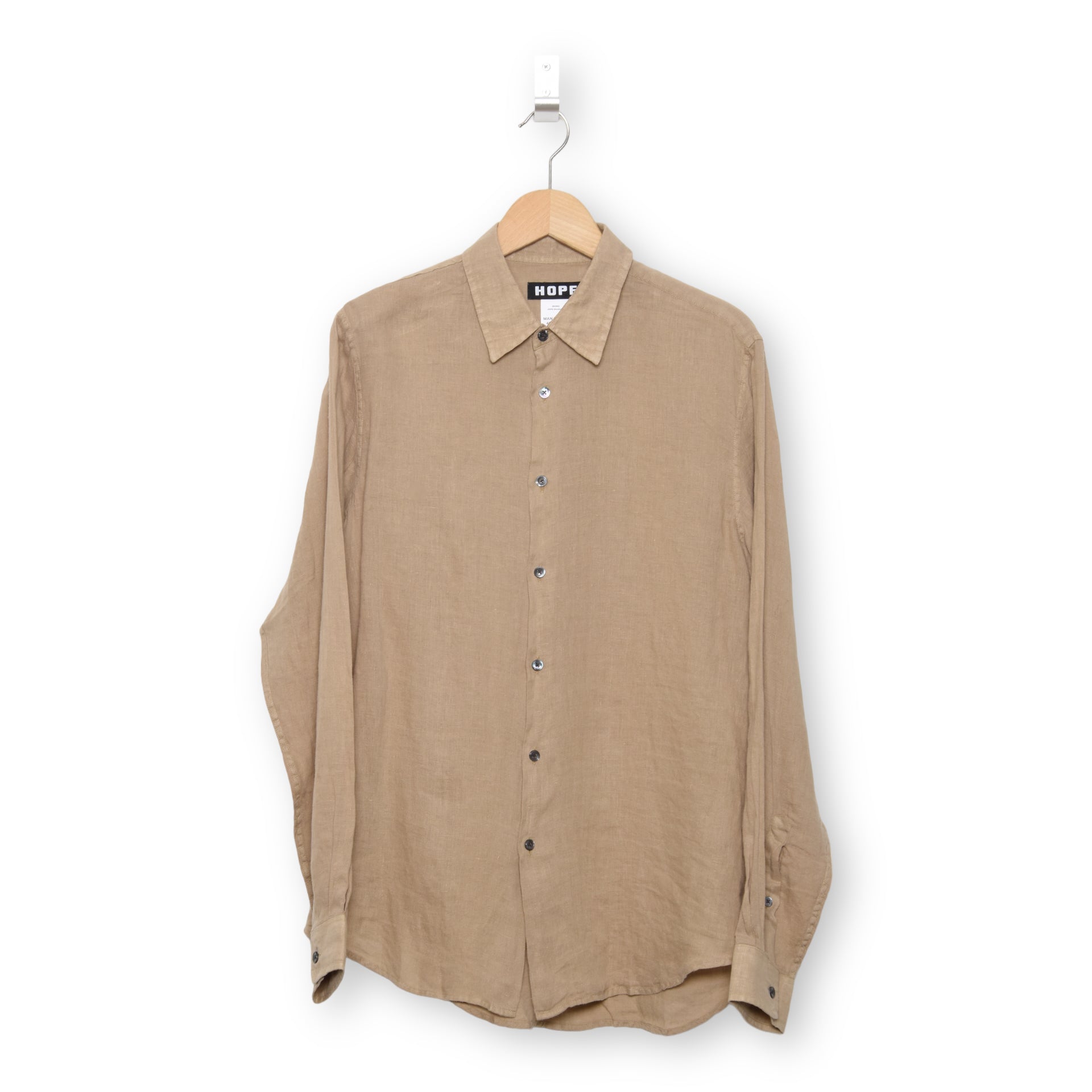 Hope Air Beige Clean Linen Shirt