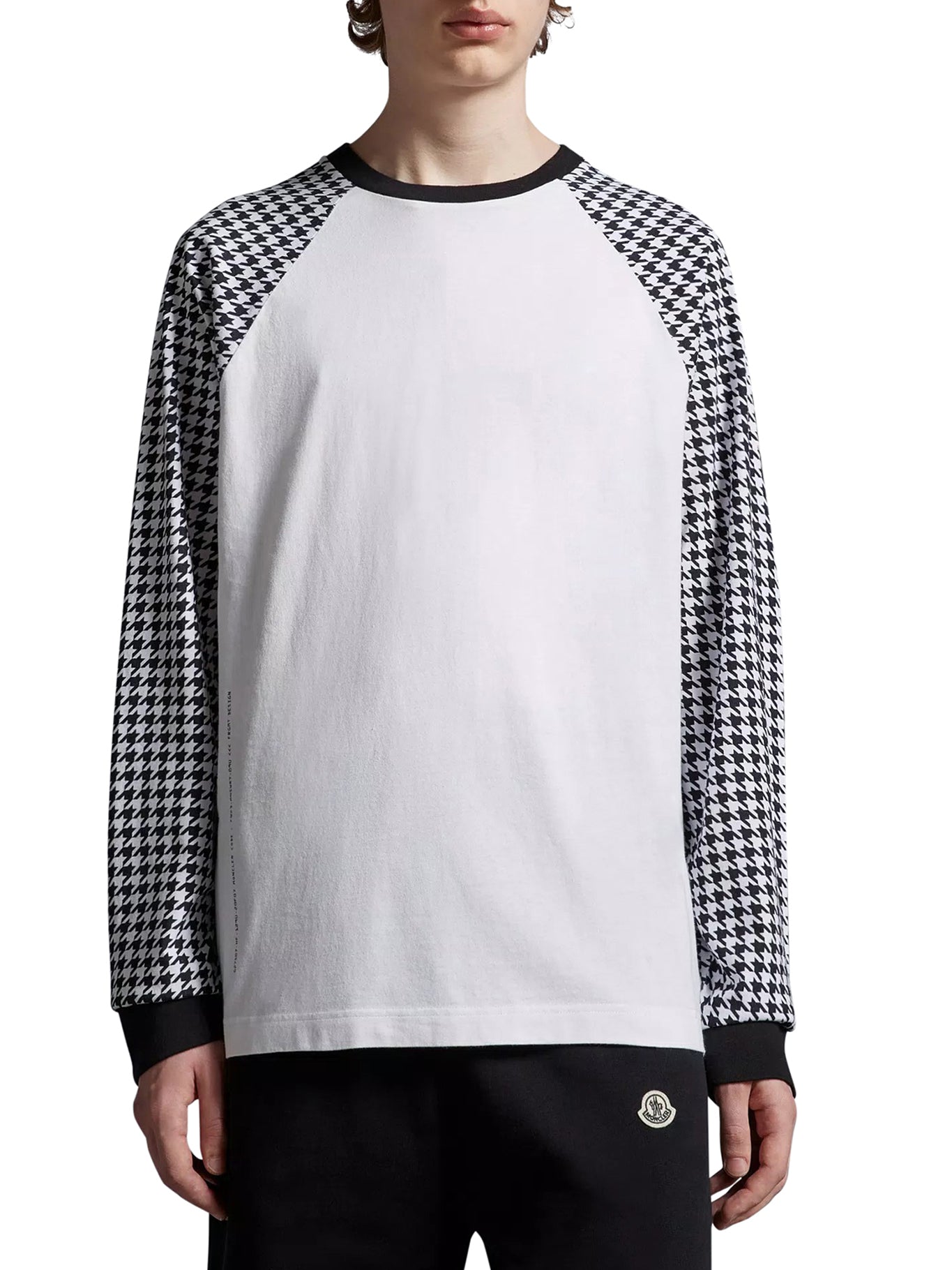 Houndstooth motif T-shirt