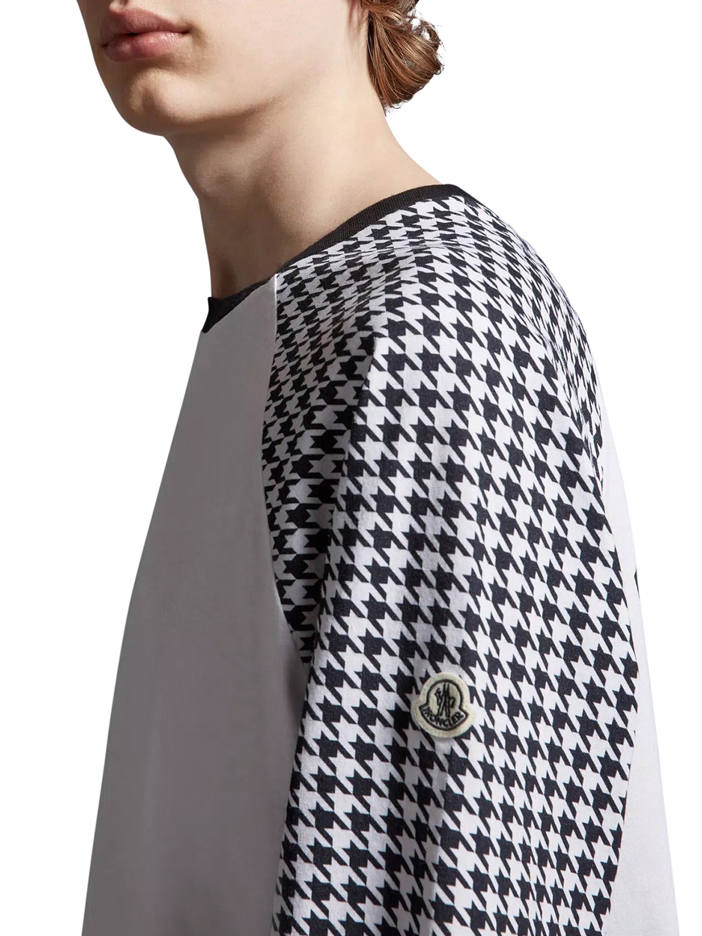 Houndstooth motif T-shirt