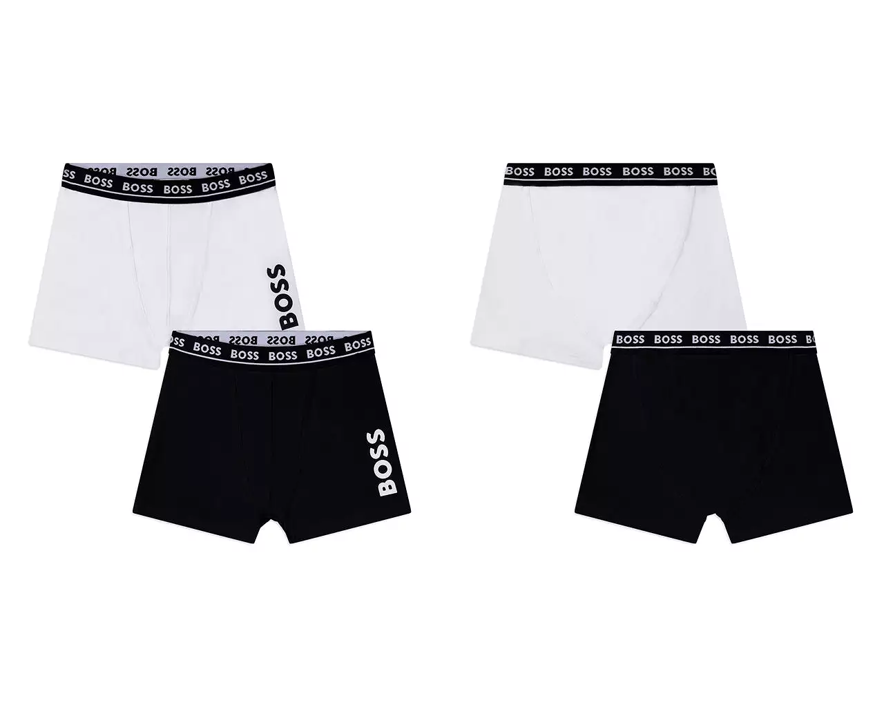 Hugo Boss Boy's J20328 09B Boxer Shorts Black White - Google SEO friendly result.