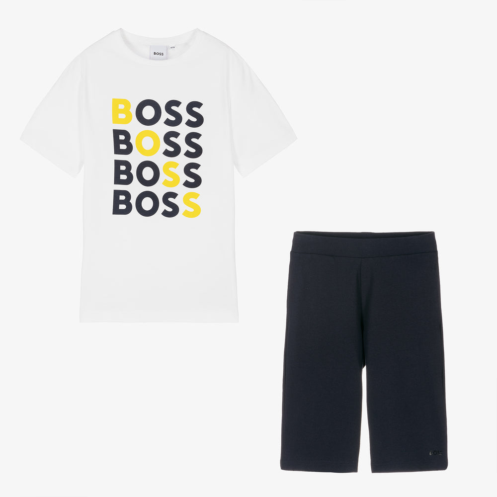 Hugo Boss Boys T-Shirt and Shorts Set - Navy J28094