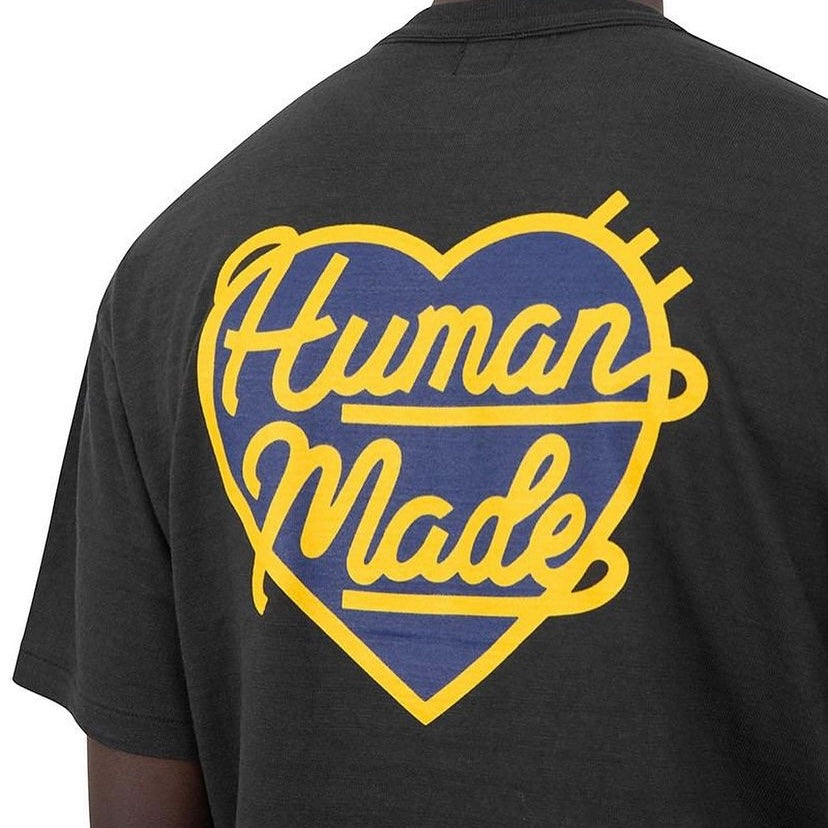 Human Navy Heart Badge Tee - Black