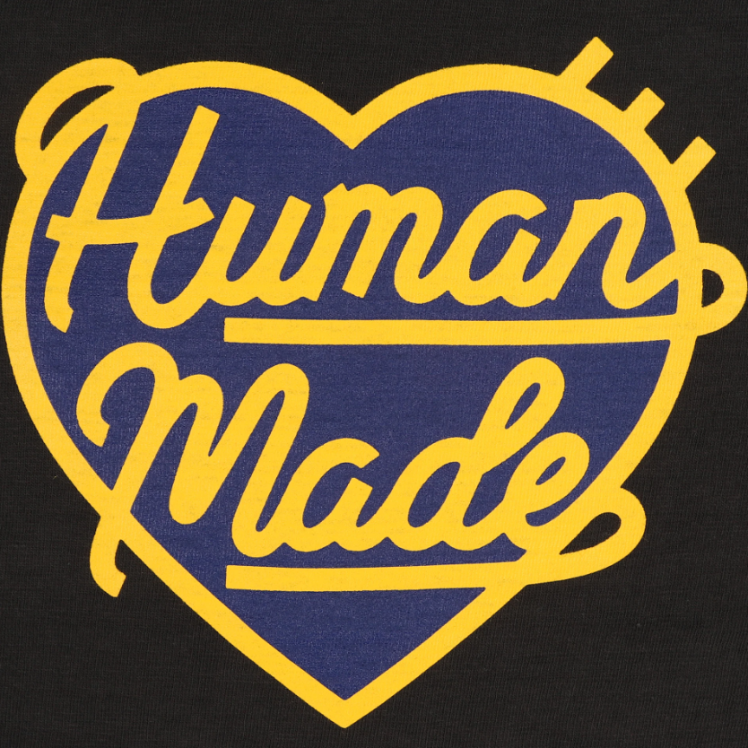 Human Navy Heart Badge Tee - Black