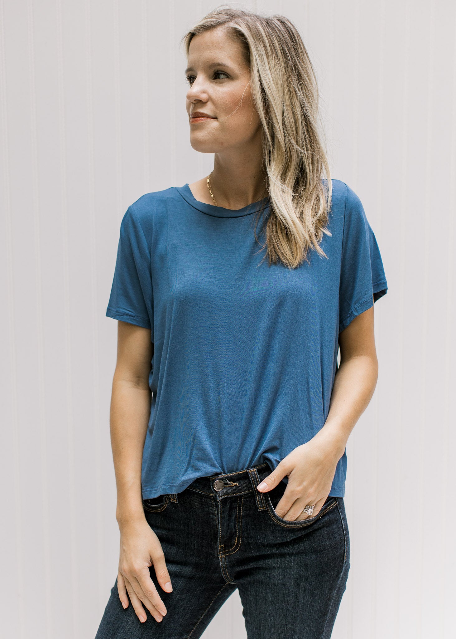 Indigo Cropped Tee