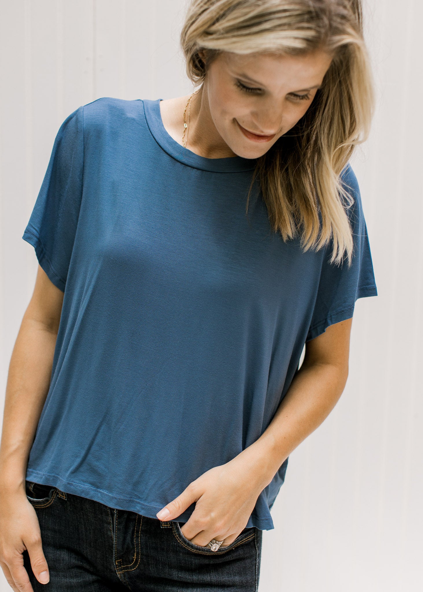 Indigo Cropped Tee