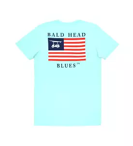 Island Tee - Youth USA Flag Shirt - Aqua