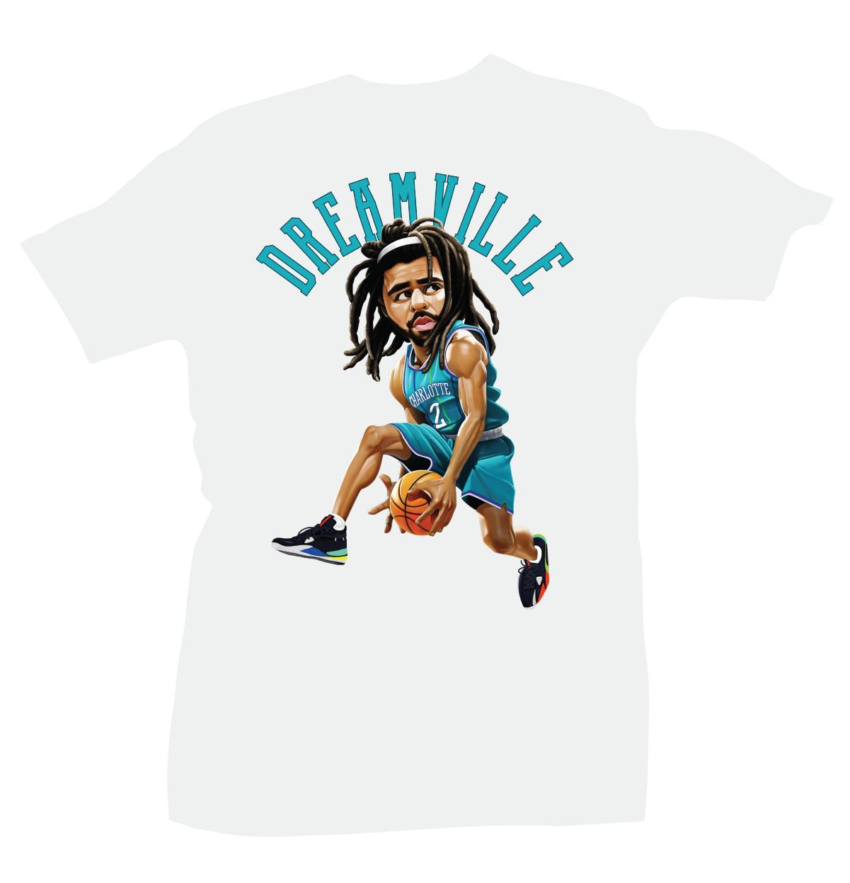 J Cole Dreamville Toon Graphic White T-Shirt - Buy Now!