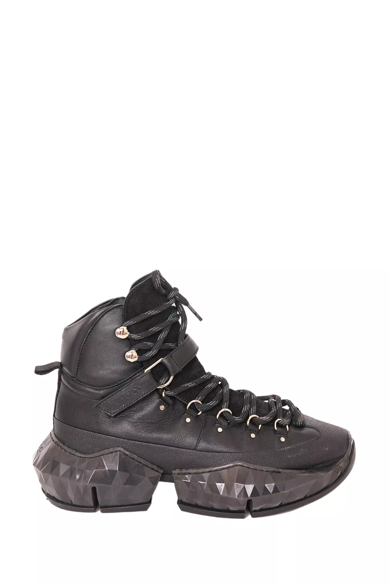 Jimmy Choo hiking boots black lace-up size 39