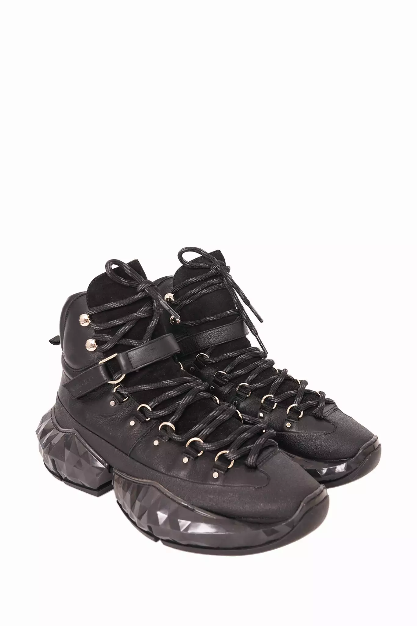 Jimmy Choo hiking boots black lace-up size 39