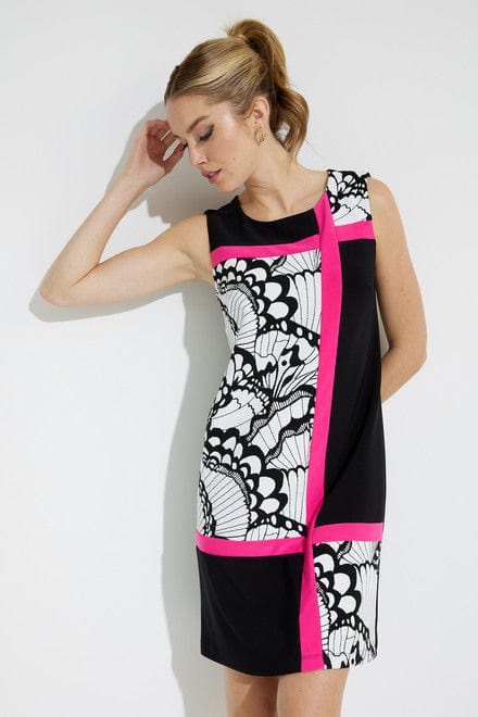 Joseph Ribkoff Black/Multicolor Sleeveless Dress Style 231133