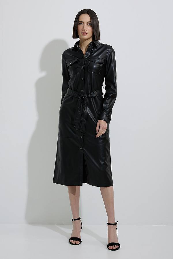 Joseph Ribkoff Leather Shirt Dress 223940 - Google SEO-friendly words: Joseph Ribkoff Leather Shirt Dress for Women