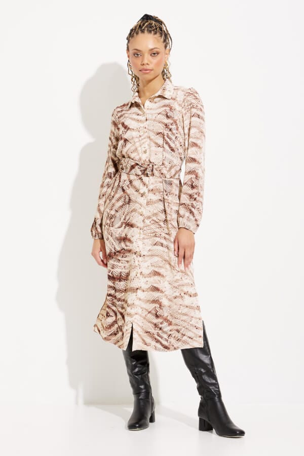 Joseph Ribkoff Snake Print Shirt Dress