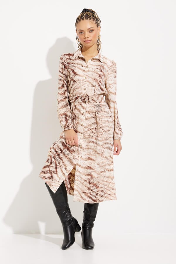 Joseph Ribkoff Snake Print Shirt Dress