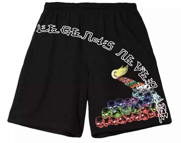 Juice Wrld Vlone shorts black, Legends Never Die, available now.