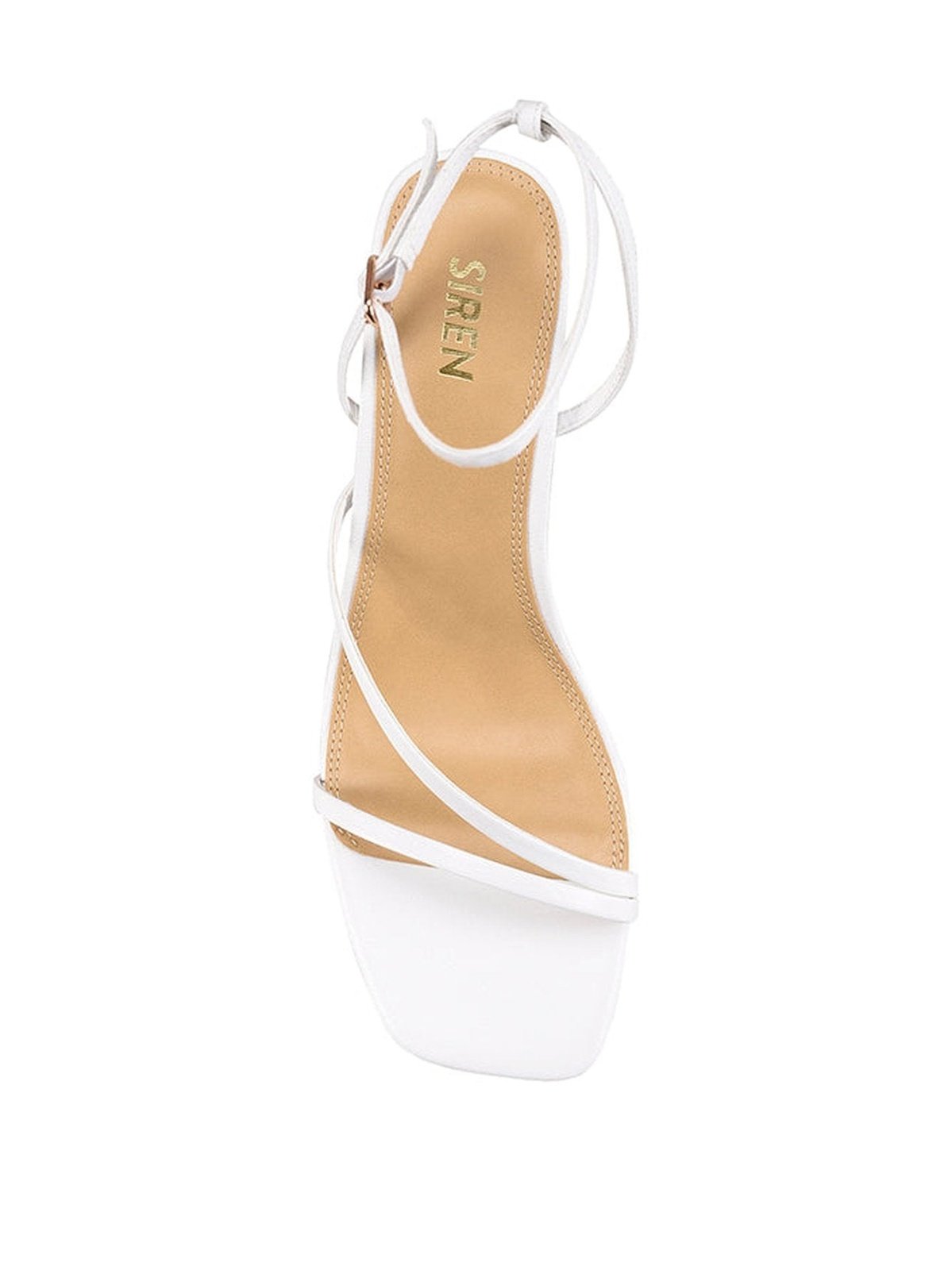 Kandice White Leather Block Heel Sandals