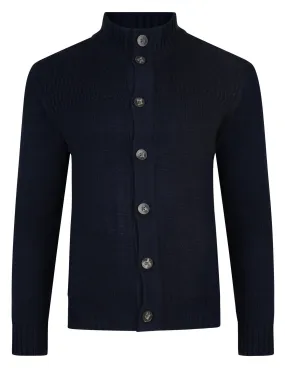 Dark Navy Button Cardi Tramore Knit Cardigan in Kensington Eastside