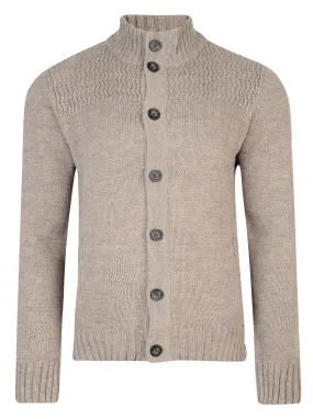 Taupe Marl Button Cardi Tramore Knit Cardigan in Kensington Eastside