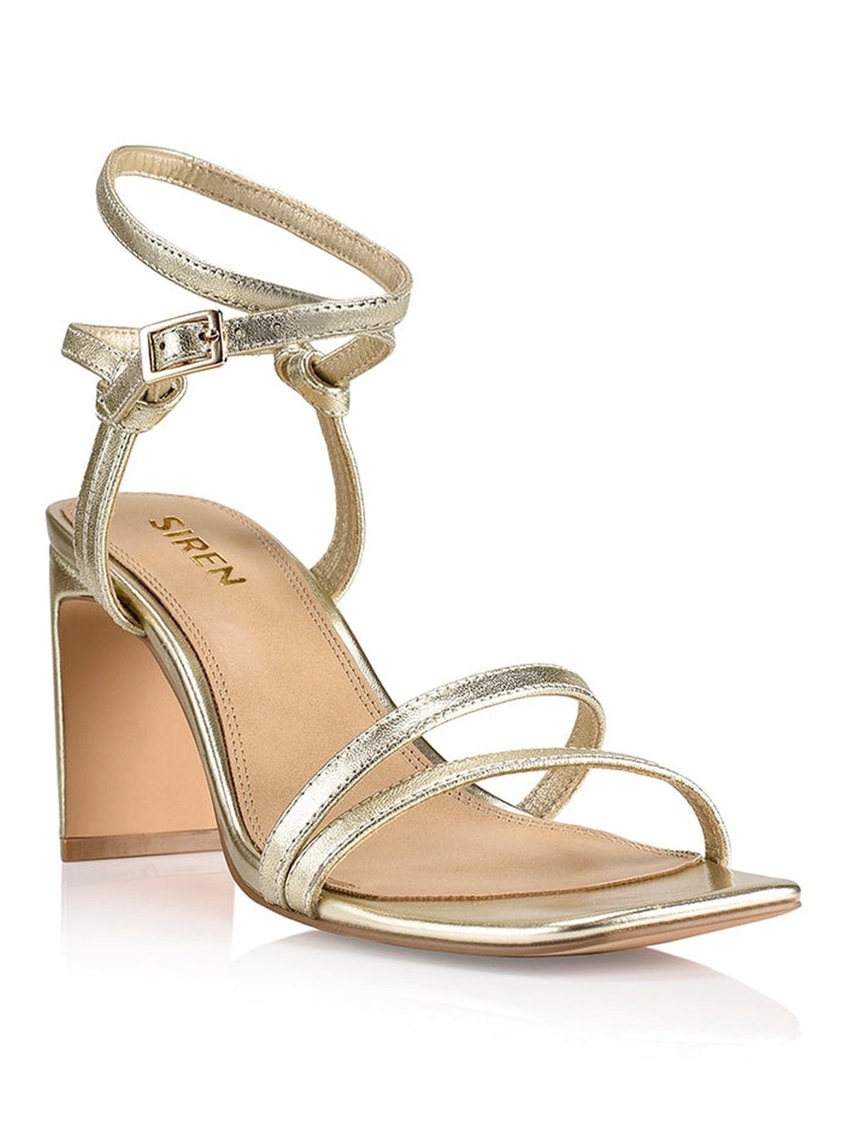 Kianna Block Heel Sandals - Gold Leather | Buy Online - Best Price at [Website Name]