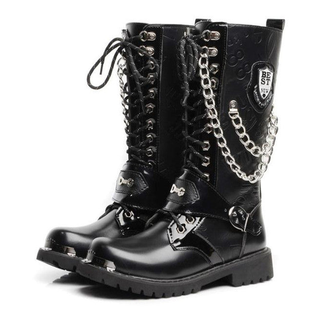 leather motorcycle boots, army combat boots