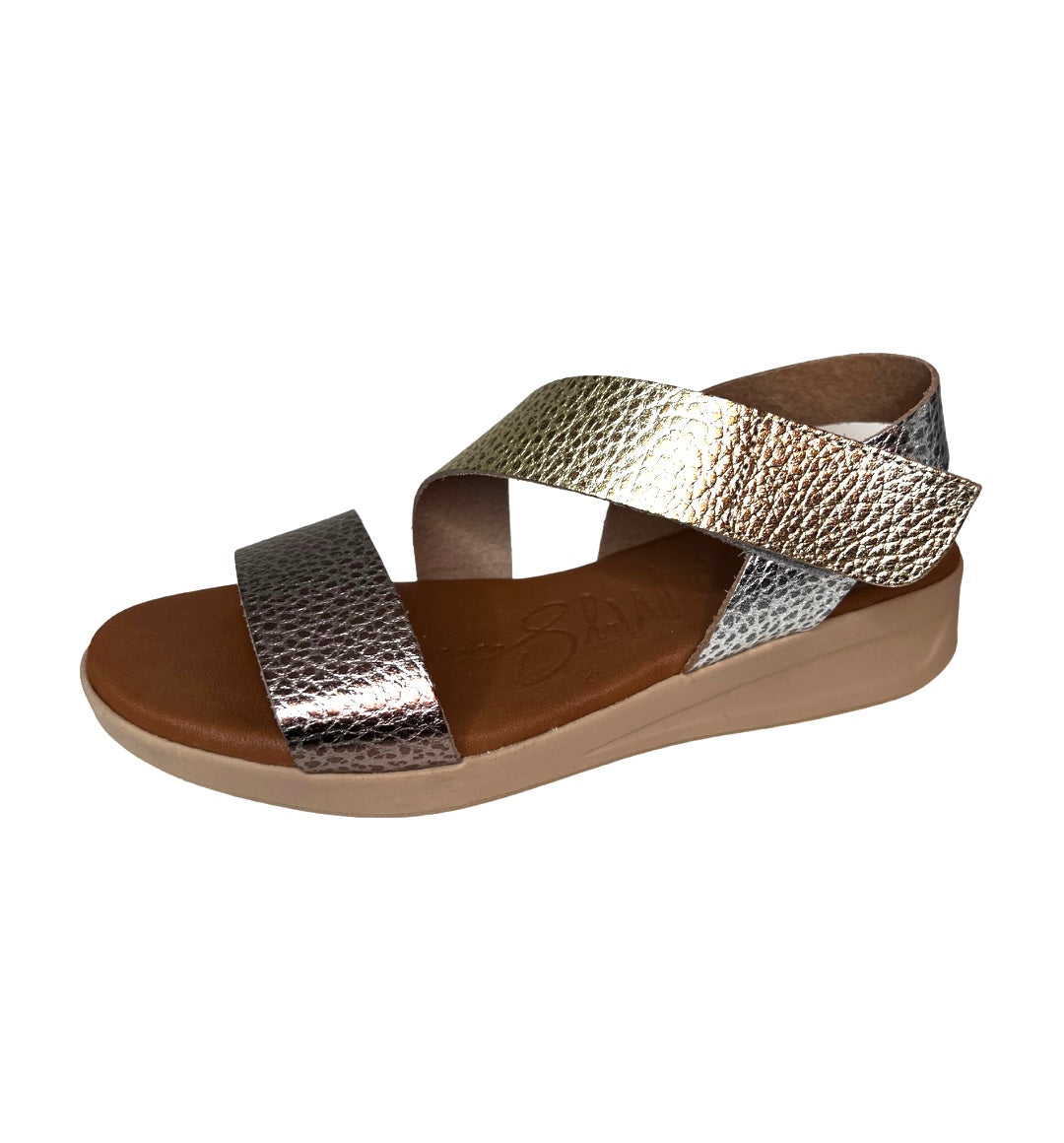 Leather sandals with Velcro closure