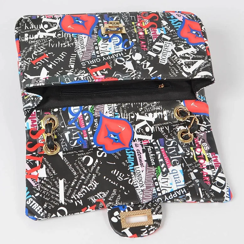 Letter Print Shoulder Bag for 3AM