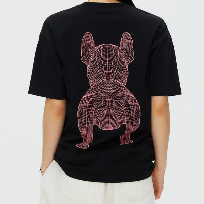 LifeWork Outline Bulldog T-Shirt - Black/Pink