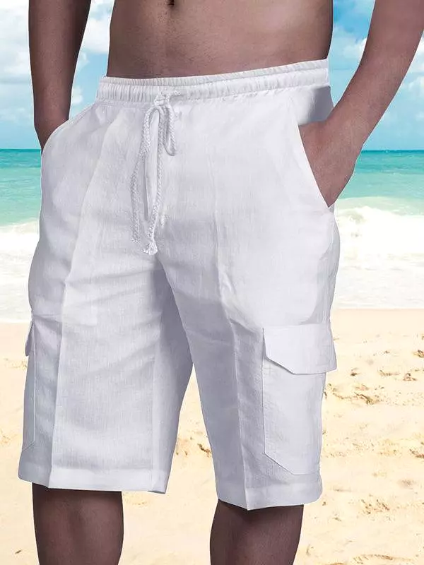 Linen Cargo Shorts for Men