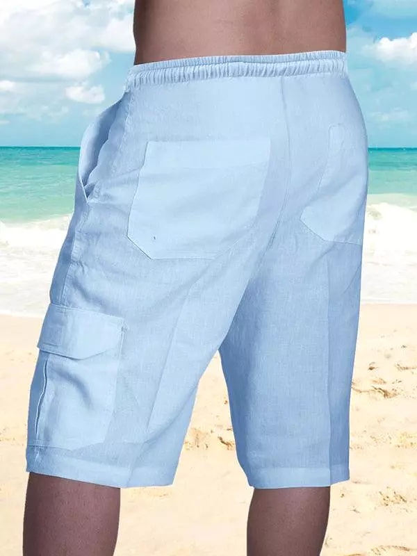 Linen Cargo Shorts for Men