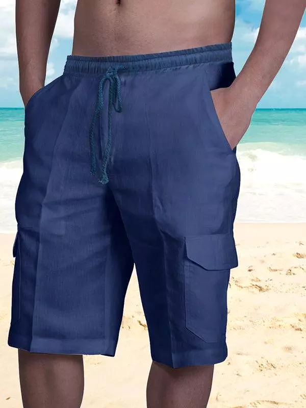 Linen Cargo Shorts for Men