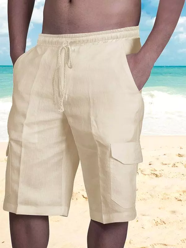 Linen Cargo Shorts for Men