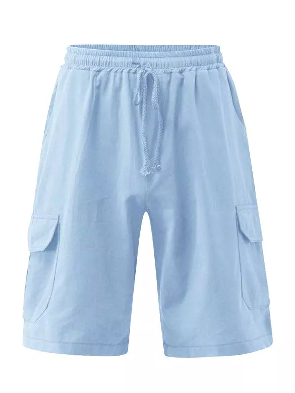 Linen Cargo Shorts for Men