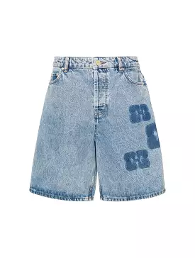 Logo denim shorts.