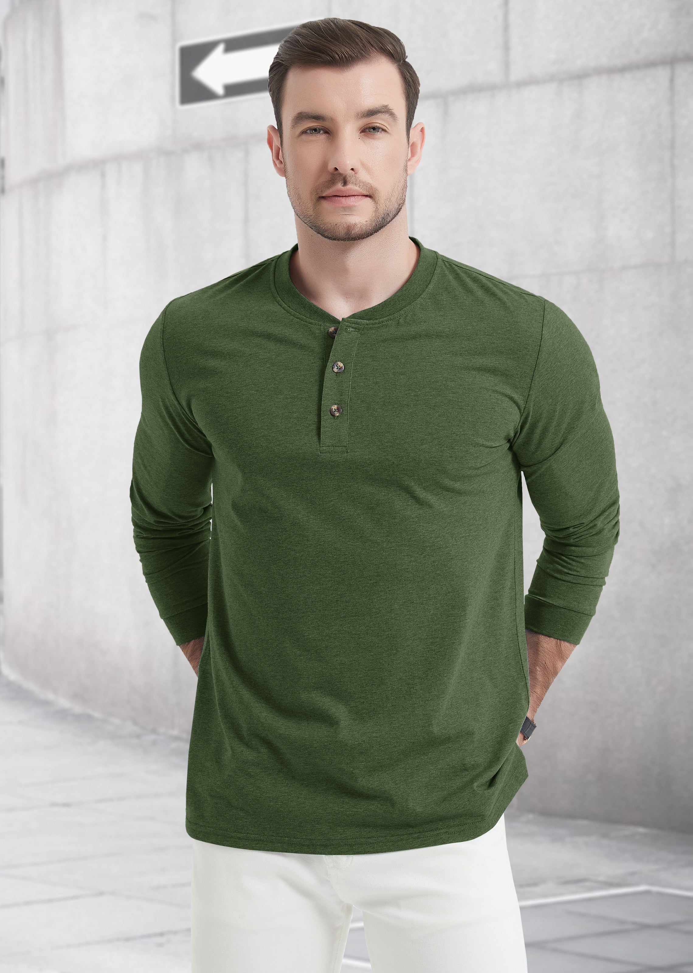 long sleeve cotton henley t-shirts, casual long sleeve t-shirts, pullover tops, henley neck clothing for men, autumn spring coll