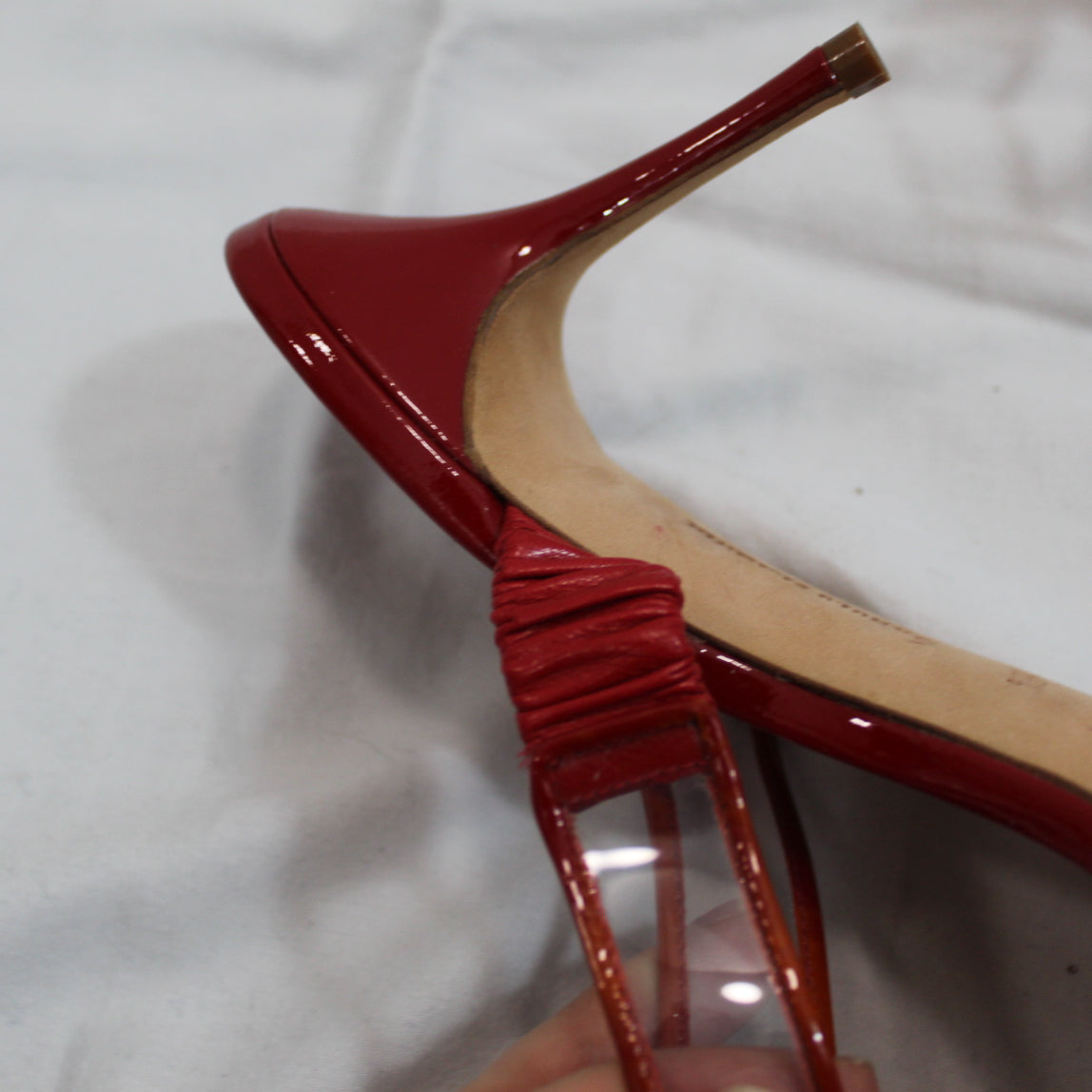 Manolo Blahnik Scarlet Patent Sandals 38.5