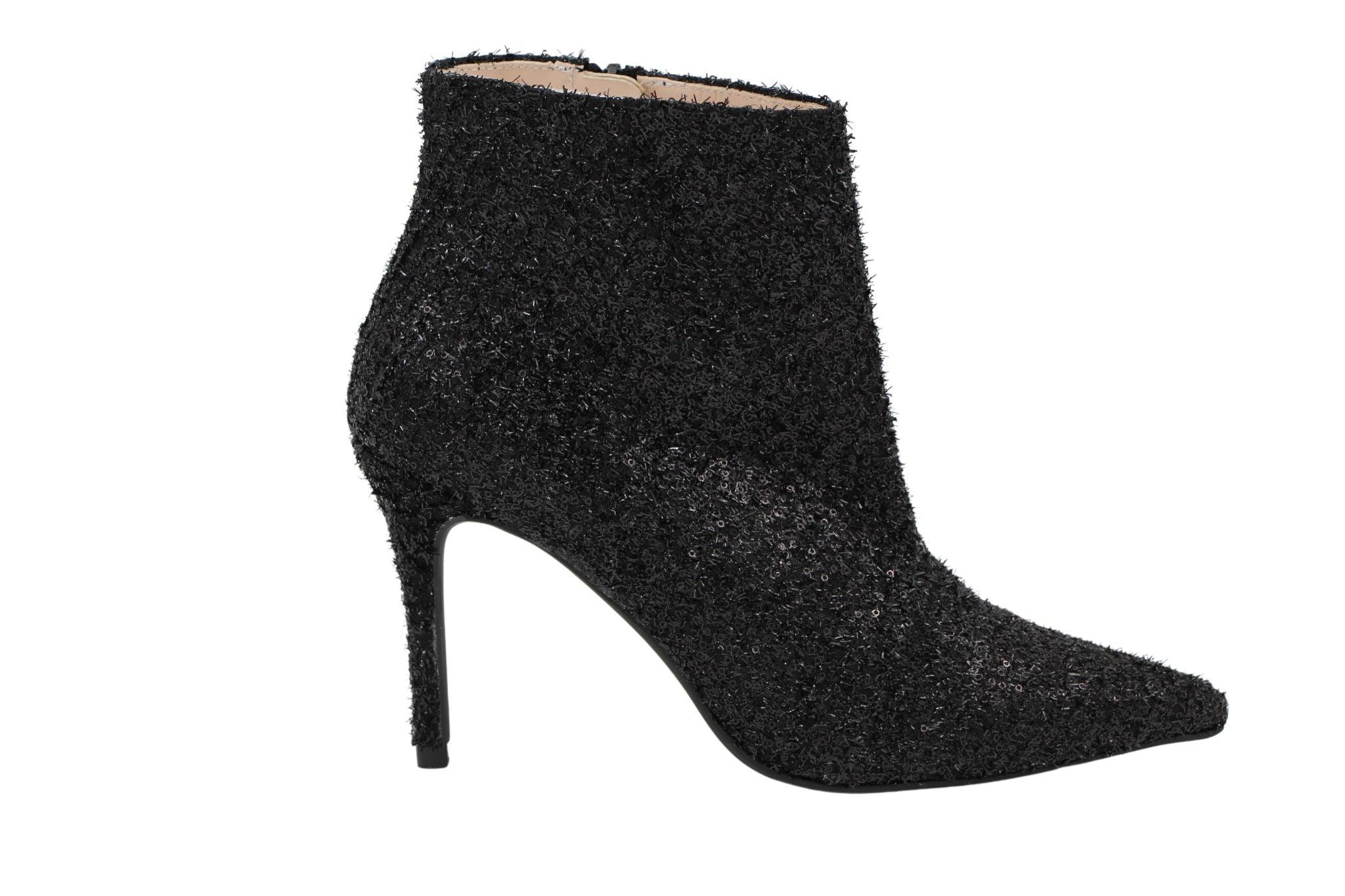 MARIAN Black Sequins High Heel Ankle Boot